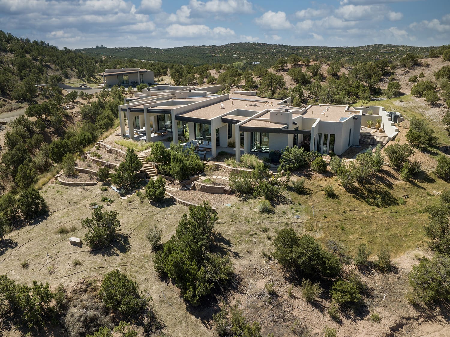 Overhead view of home and studio at tesuque ridge